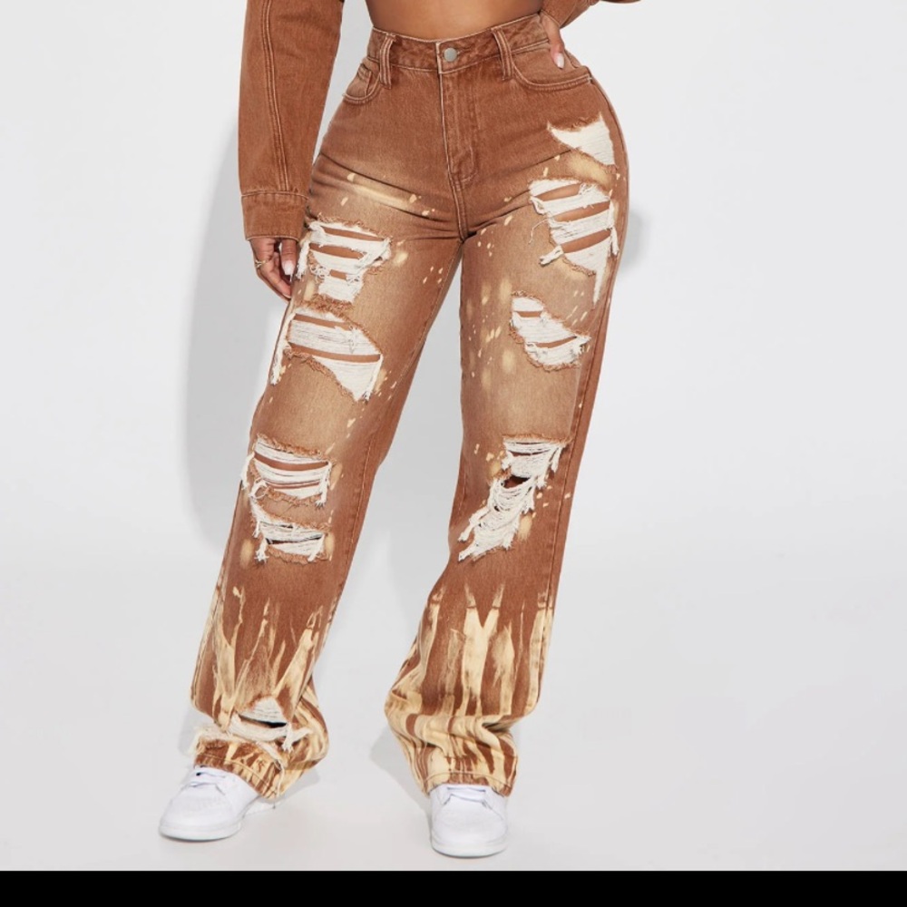 Forever Ago Straight Leg Jeans - Brown